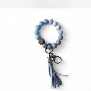 Blue Beaded Bracelet with Tassel